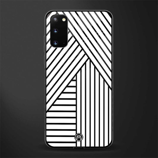 classic white black patten glass case for samsung galaxy s20 image
