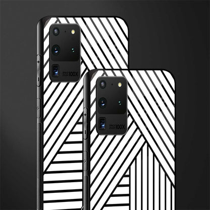 classic white black patten glass case for samsung galaxy s20 ultra image-2