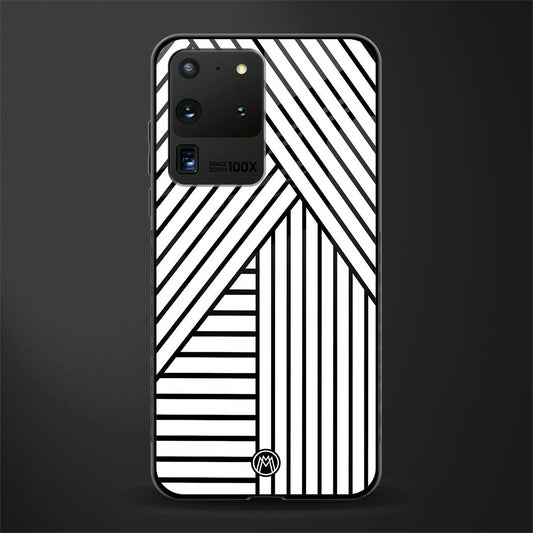 classic white black patten glass case for samsung galaxy s20 ultra image