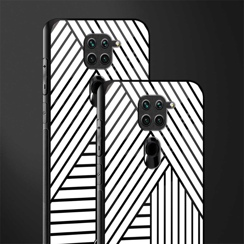 classic white black patten glass case for redmi note 9 image-2