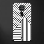 classic white black patten glass case for redmi note 9 image