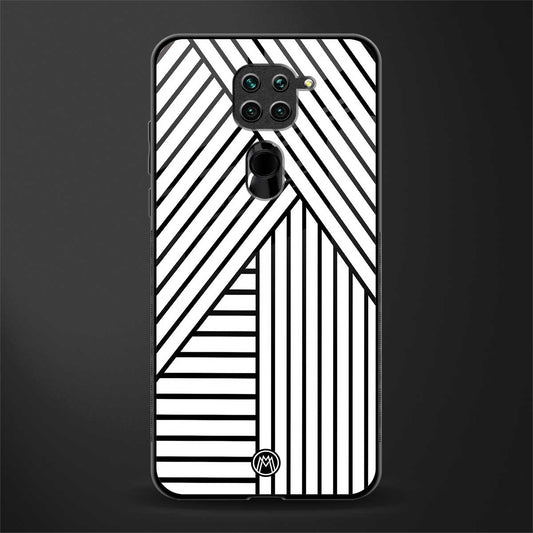 classic white black patten glass case for redmi note 9 image