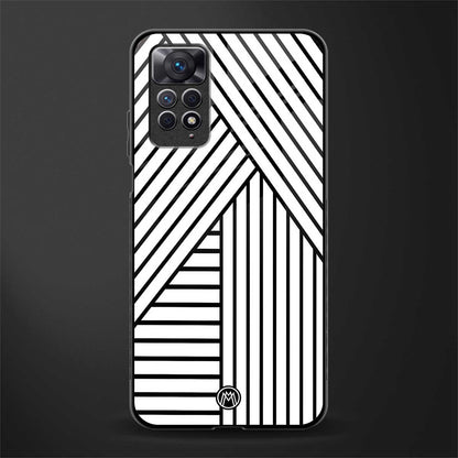 classic white black patten glass case for redmi note 11 pro image