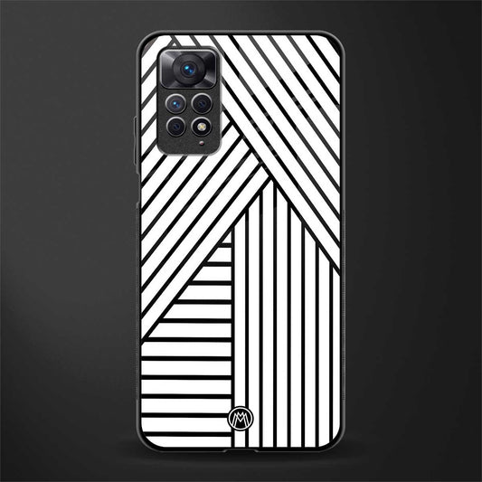 classic white black patten glass case for redmi note 11 image