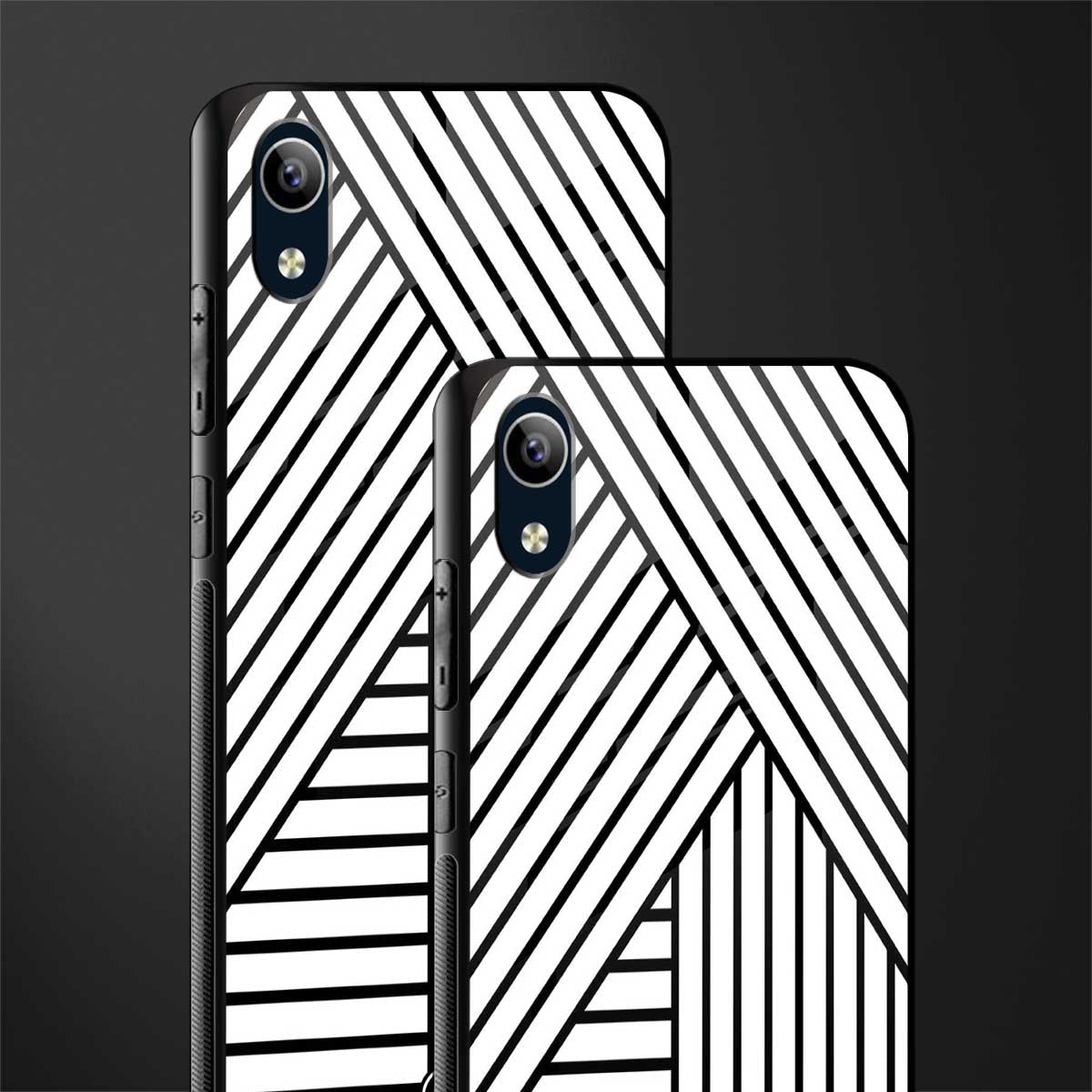 classic white black patten glass case for vivo y91i image-2