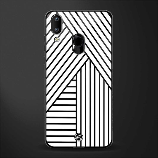 classic white black patten glass case for vivo y91 image