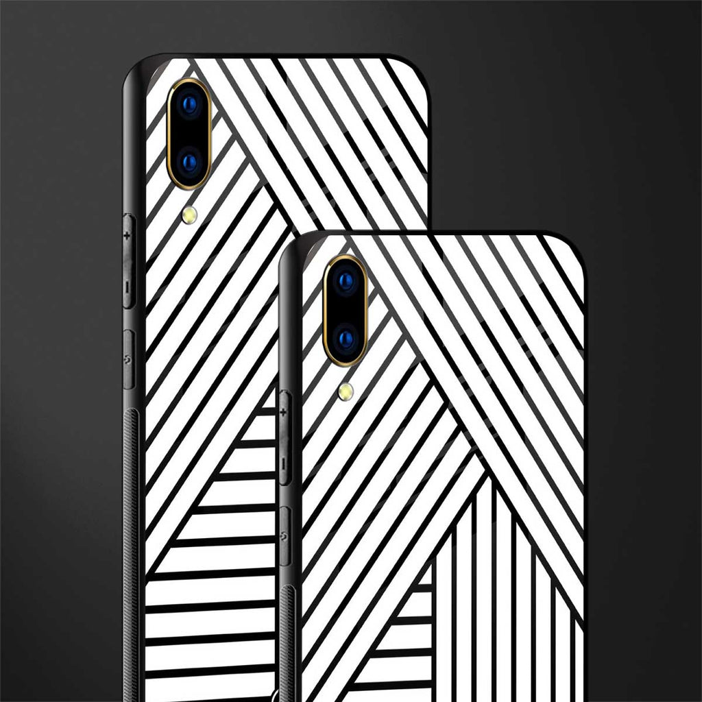classic white black patten glass case for vivo v11 pro image-2
