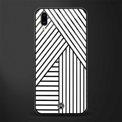 classic white black patten glass case for vivo v11 pro image