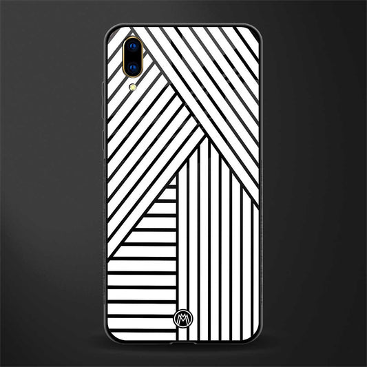 classic white black patten glass case for vivo v11 pro image