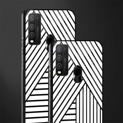 classic white black patten glass case for vivo y50 image-2