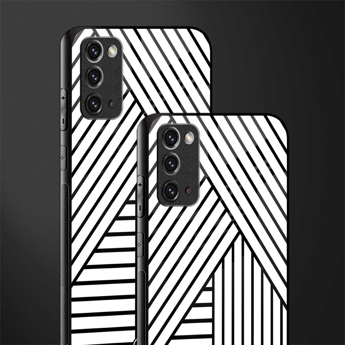 classic white black patten glass case for samsung galaxy note 20 image-2