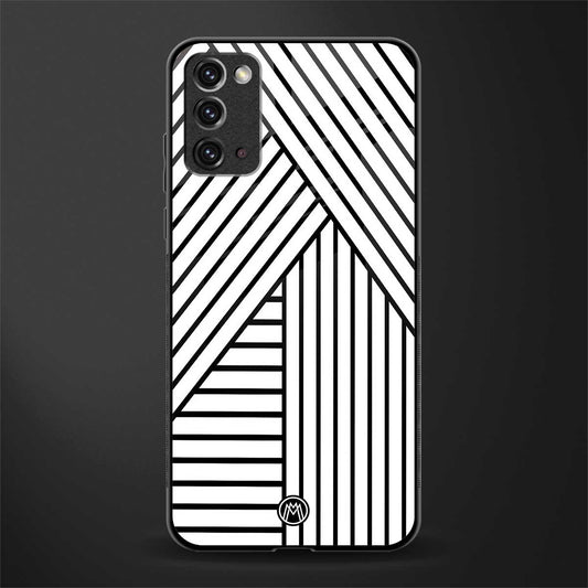 classic white black patten glass case for samsung galaxy note 20 image