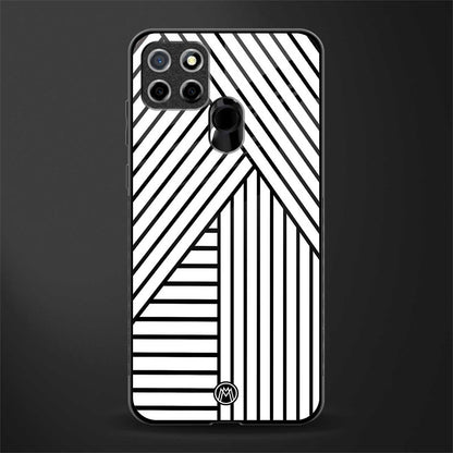 classic white black patten glass case for realme narzo 30a