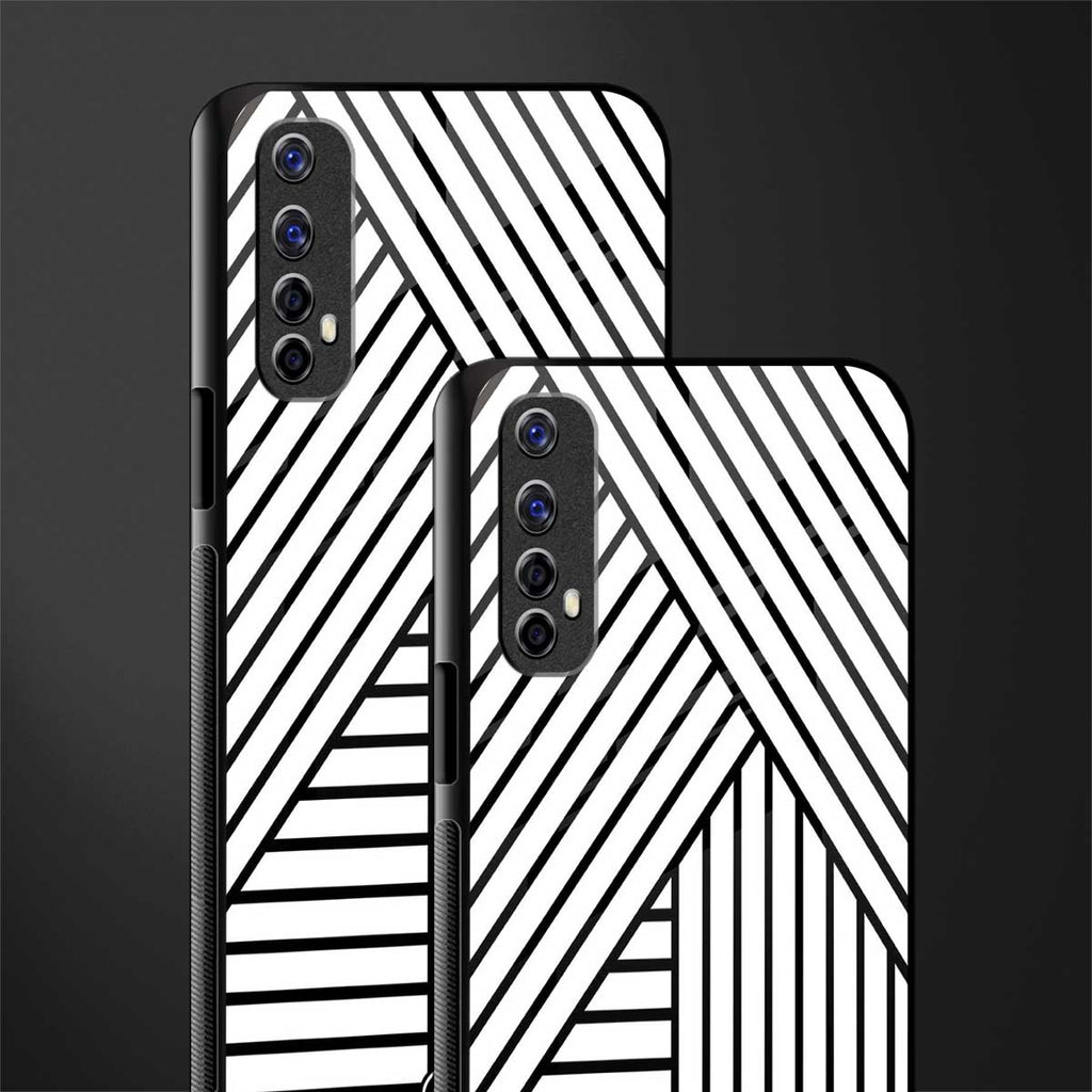 classic white black patten glass case for realme narzo 20 pro image-2