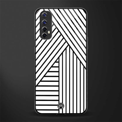 classic white black patten glass case for realme 7 image