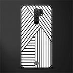 classic white black patten glass case for redmi 9 prime image