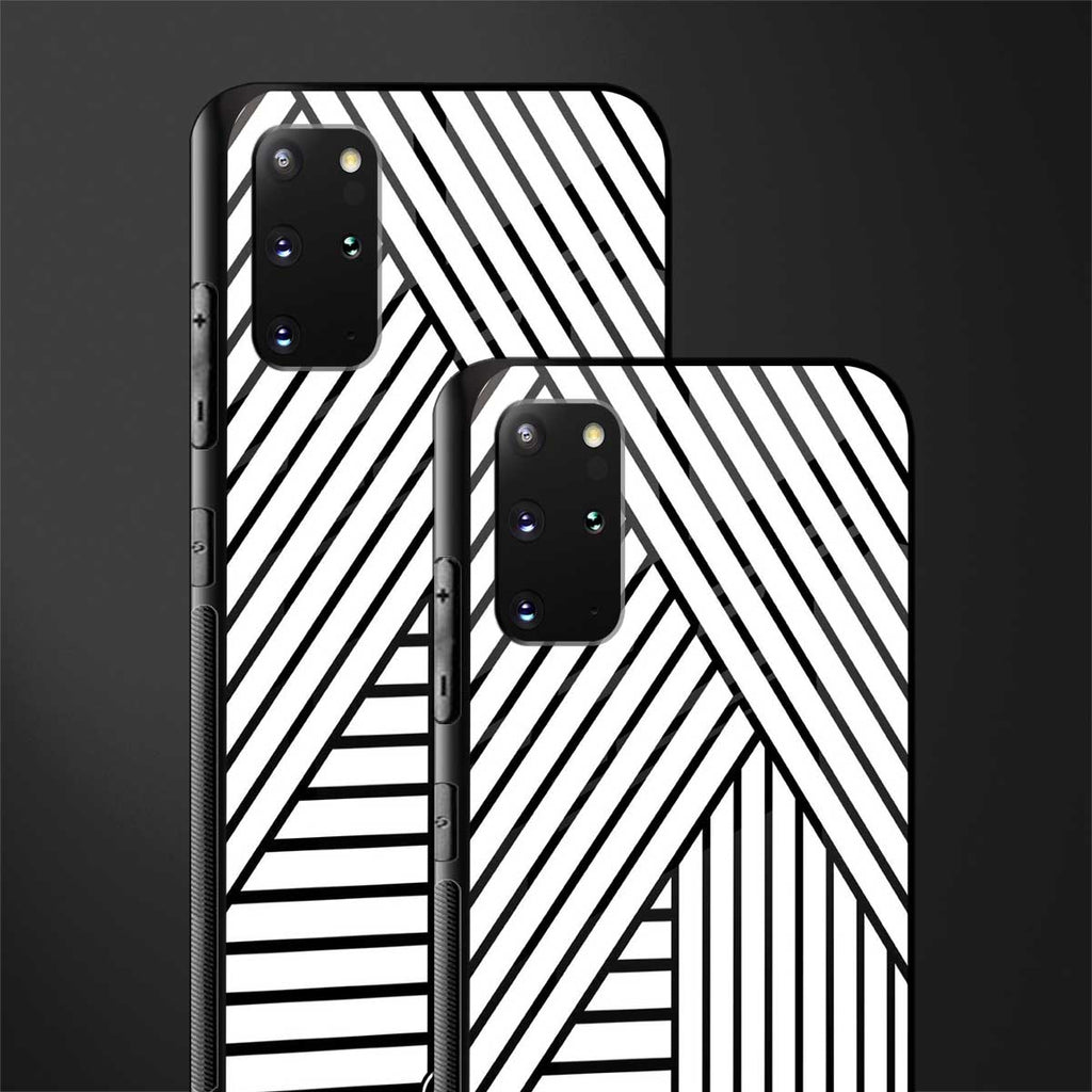 classic white black patten glass case for samsung galaxy s20 plus image-2