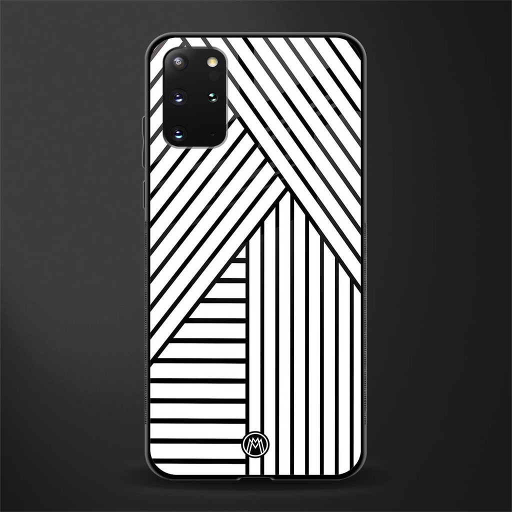 classic white black patten glass case for samsung galaxy s20 plus image