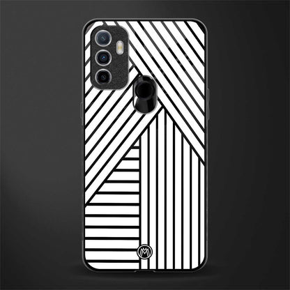 classic white black patten glass case for oppo a53 image