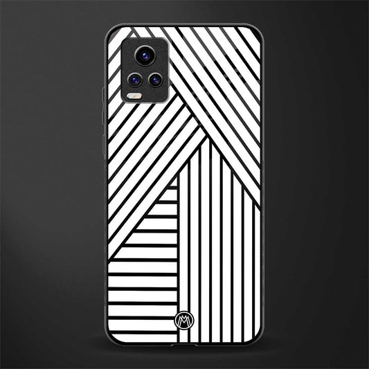 classic white black patten glass case for vivo v20 image
