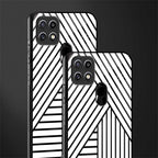 classic white black patten glass case for oppo a15s image-2
