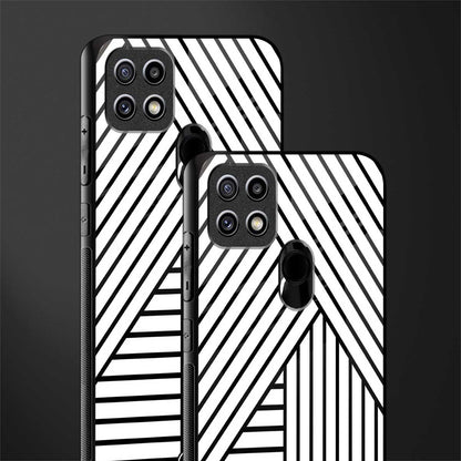 classic white black patten glass case for oppo a15s image-2