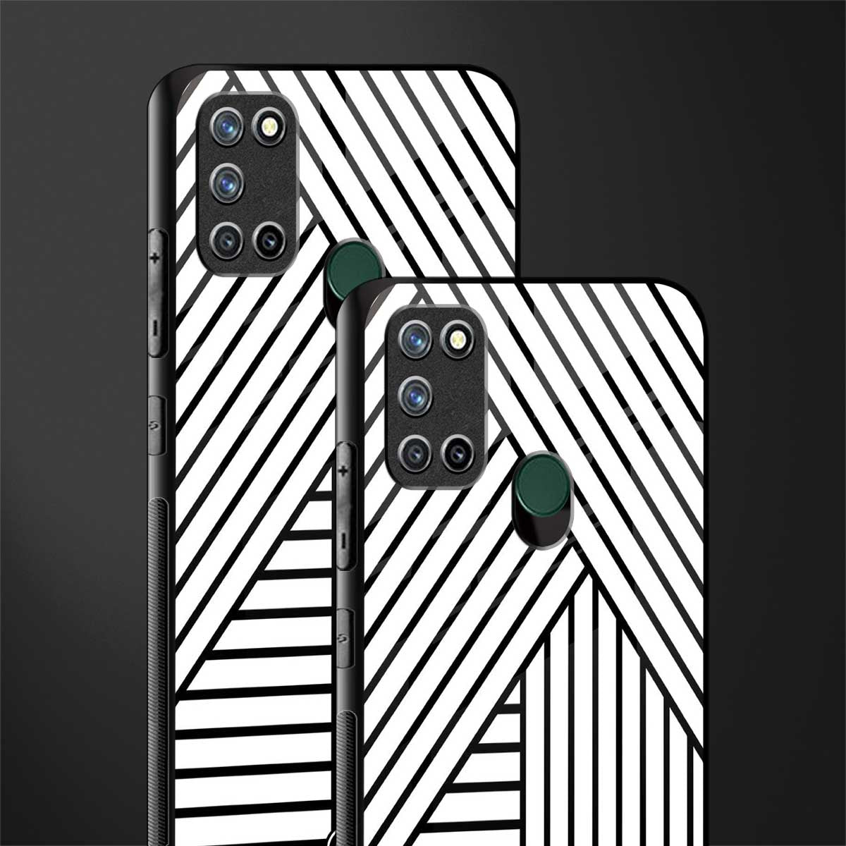 classic white black patten glass case for realme 7i image-2