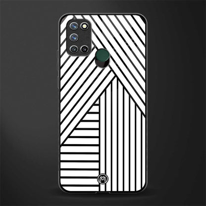 classic white black patten glass case for realme 7i image