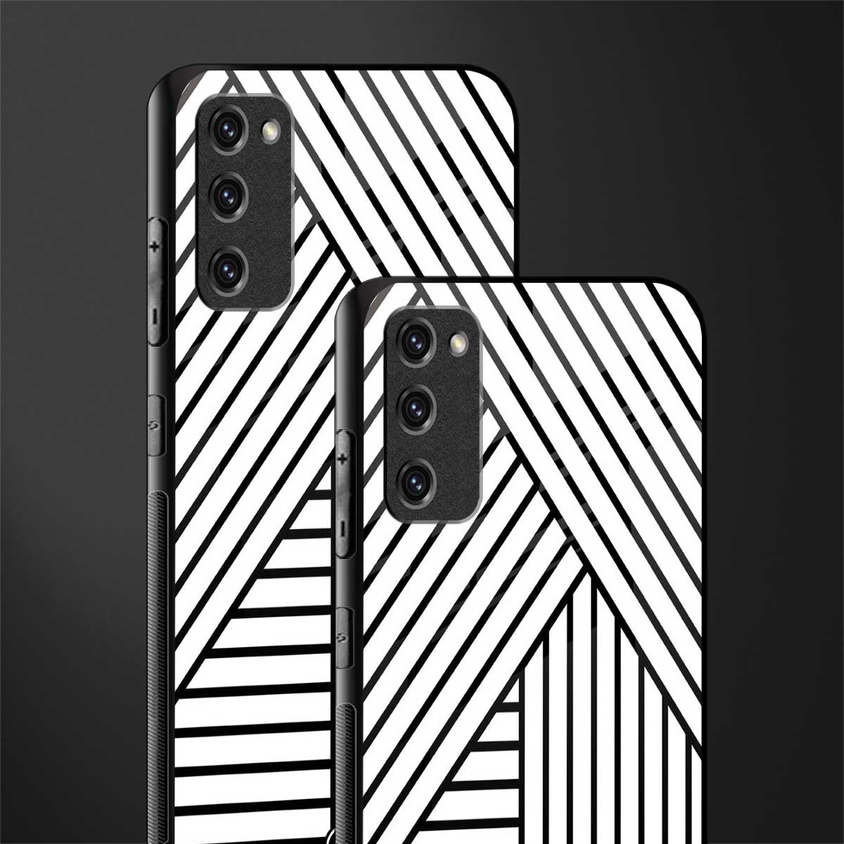 classic white black patten glass case for samsung galaxy s20 fe