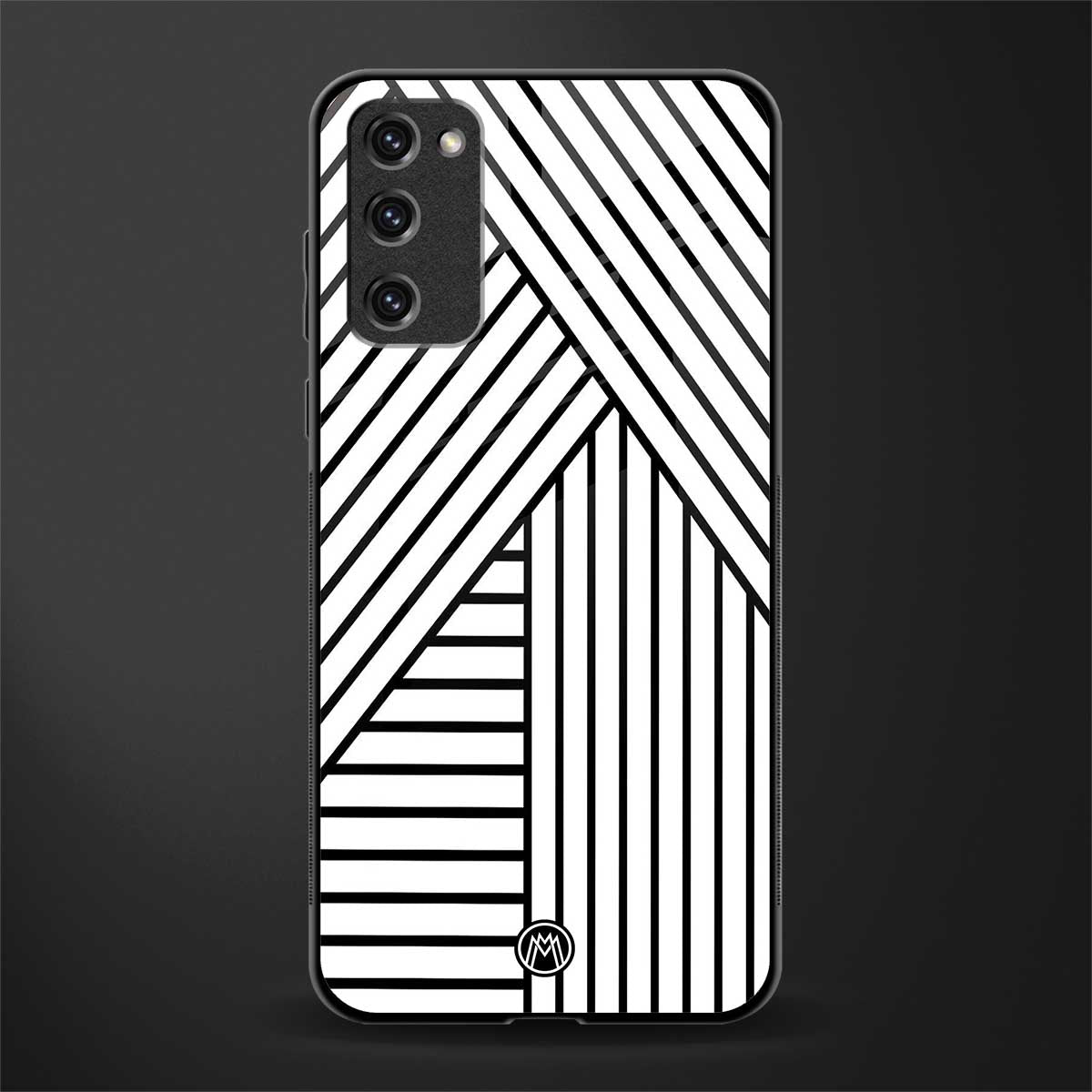 classic white black patten glass case for samsung galaxy s20 fe