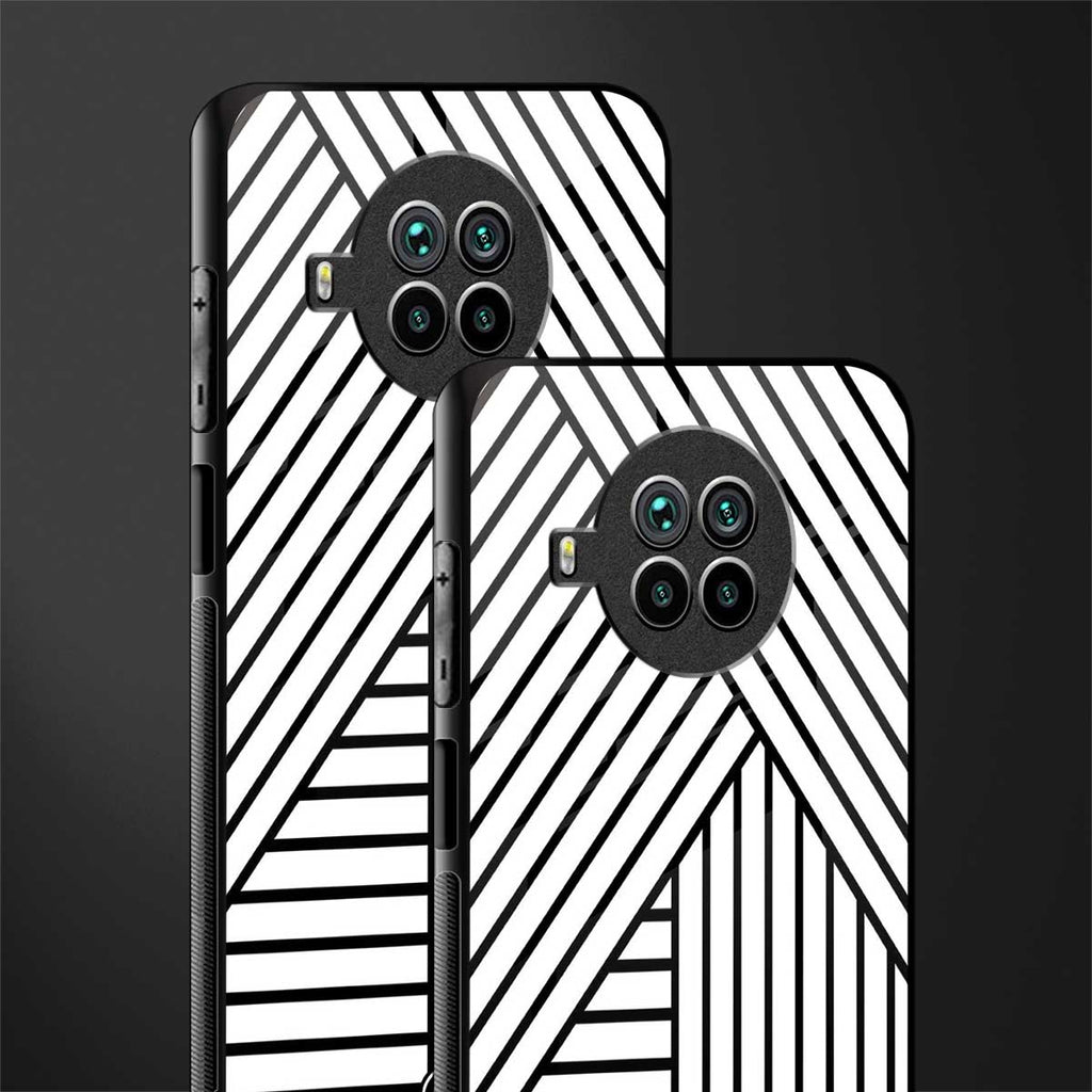 classic white black patten glass case for mi 10i