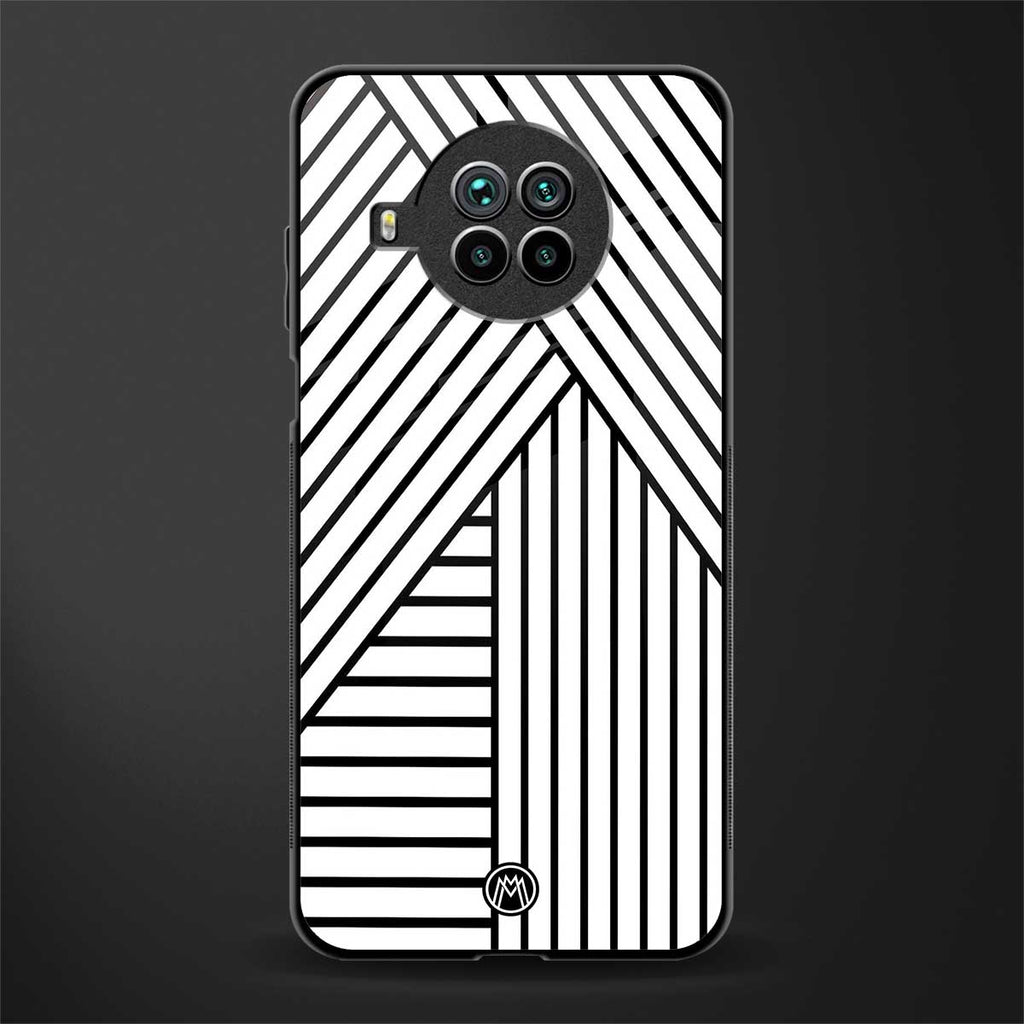classic white black patten glass case for mi 10i