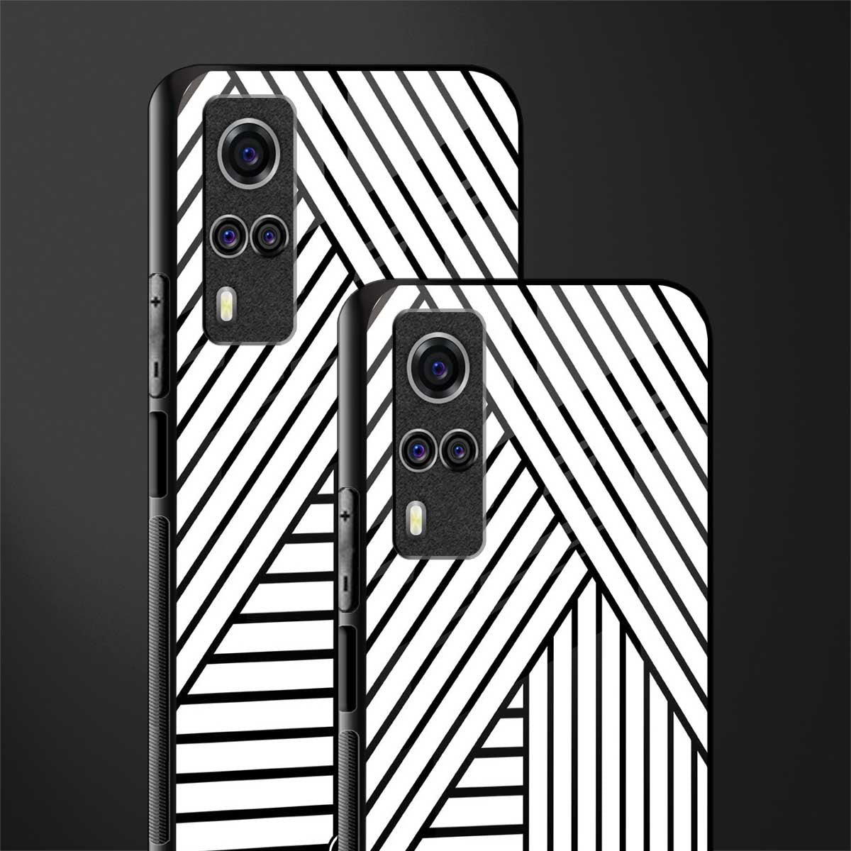 classic white black patten glass case for vivo y53s image-2