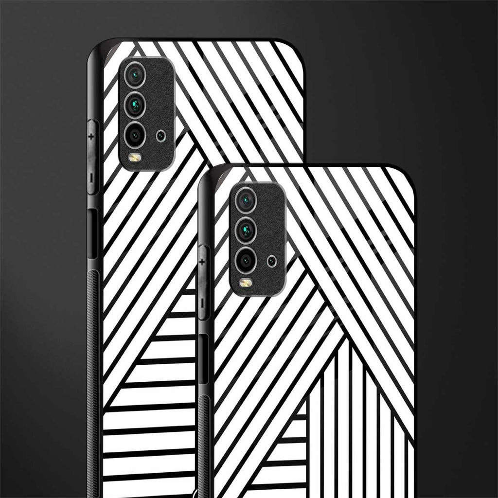 classic white black patten glass case for redmi 9 power