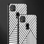 classic white black patten glass case for redmi 9c image-2