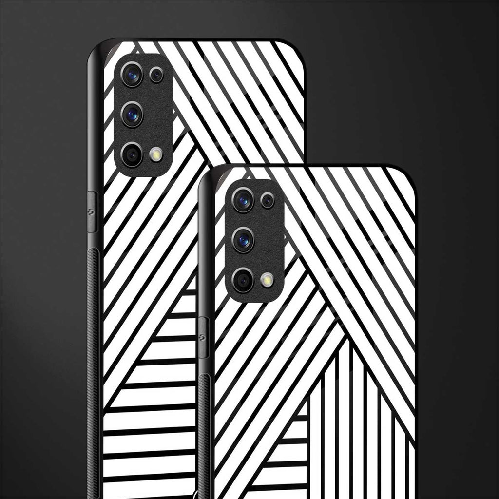 classic white black patten glass case for realme x7 pro