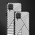classic white black patten glass case for samsung galaxy m12