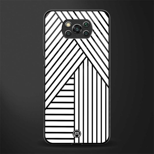 classic white black patten glass case for poco x3 pro image