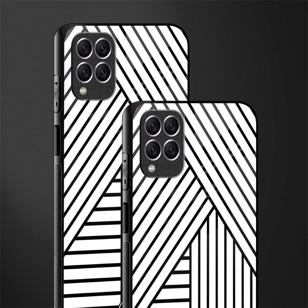 classic white black patten glass case for samsung galaxy f62
