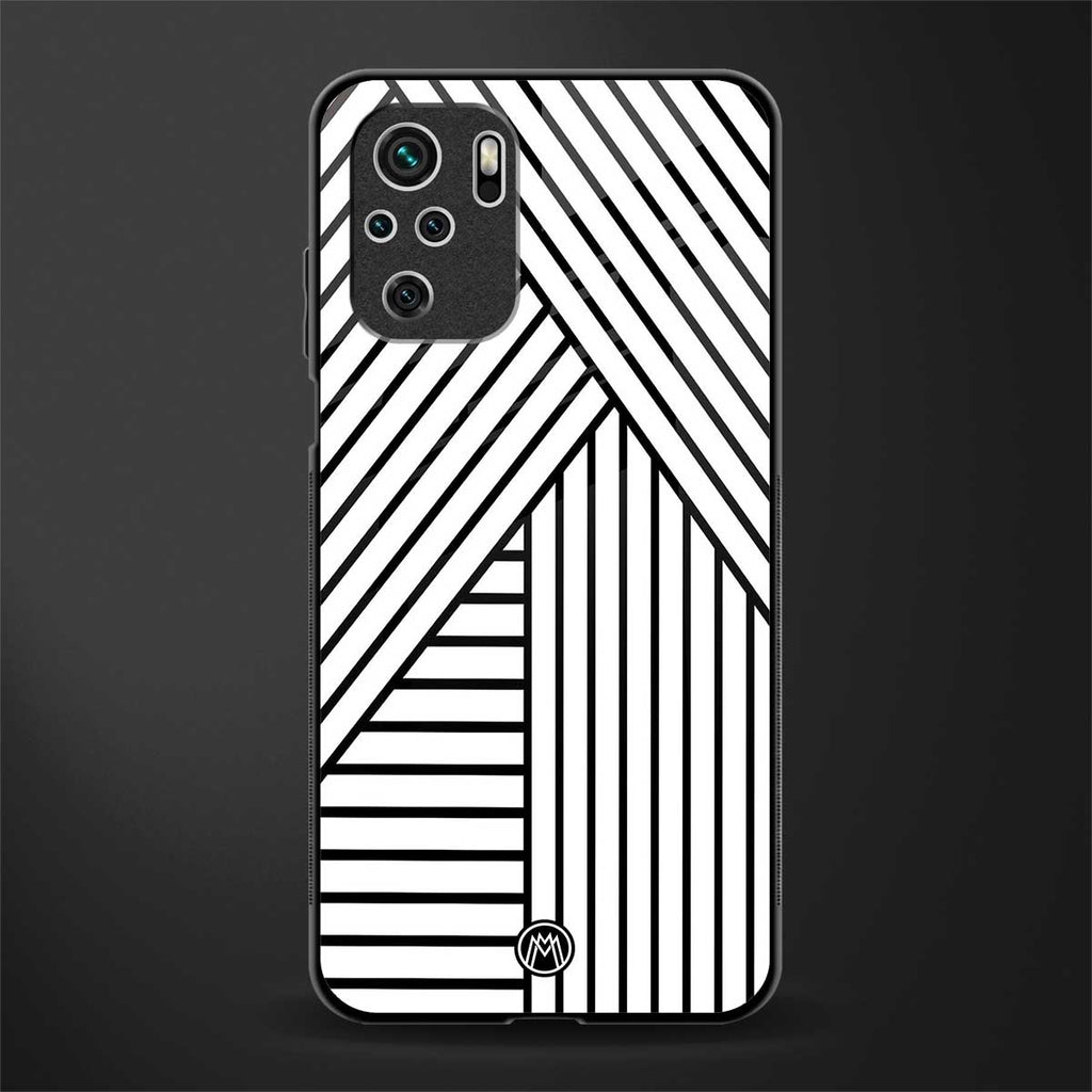 classic white black patten glass case for redmi note 10