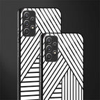 classic white black patten glass case for samsung galaxy a72 image-2
