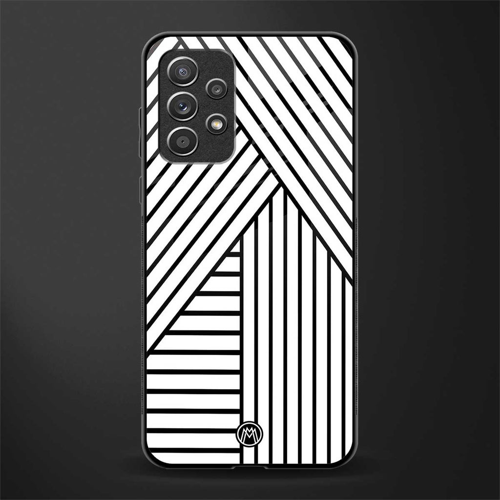 classic white black patten glass case for samsung galaxy a52s 5g image