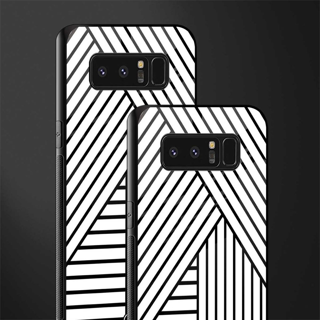 classic white black patten glass case for samsung galaxy note 8 image-2
