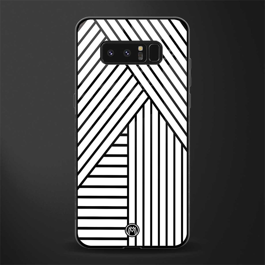classic white black patten glass case for samsung galaxy note 8 image