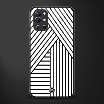 classic white black patten glass case for oneplus 9r image