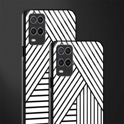 classic white black patten glass case for oppo a54 image-2