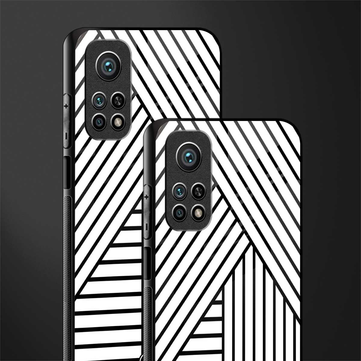 classic white black patten glass case for mi 10t 5g image-2