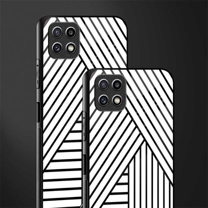 classic white black patten glass case for samsung galaxy a22 5g image-2