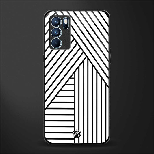 classic white black patten glass case for oppo reno6 5g image
