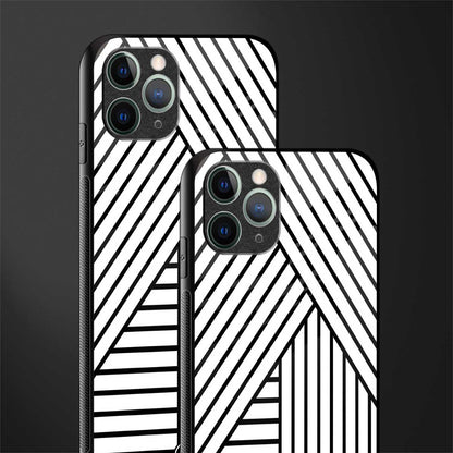 classic white black patten glass case for iphone 11 pro image-2